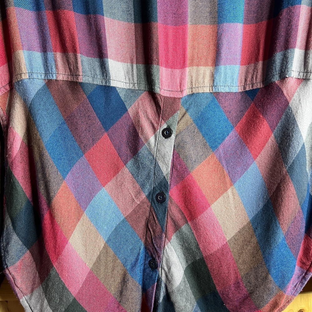 Lucky Brand Womens Plaid Button Front Shirt Long Sleeve Small Multicolor Flannel - Picture 11 of 14
